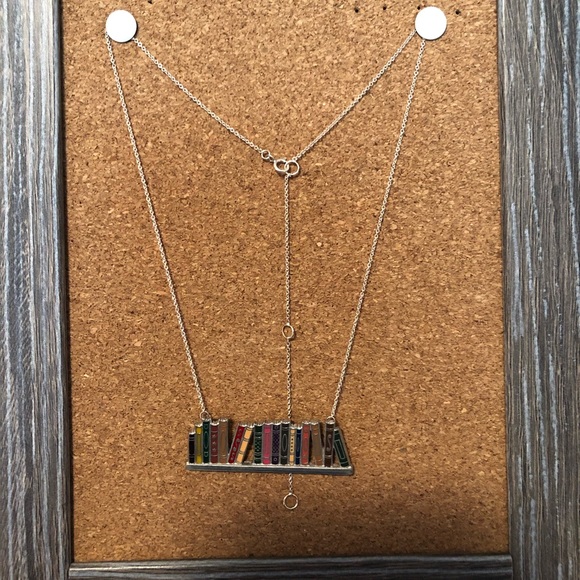 Book Button-Up with Necklace - Picture 3 of 4